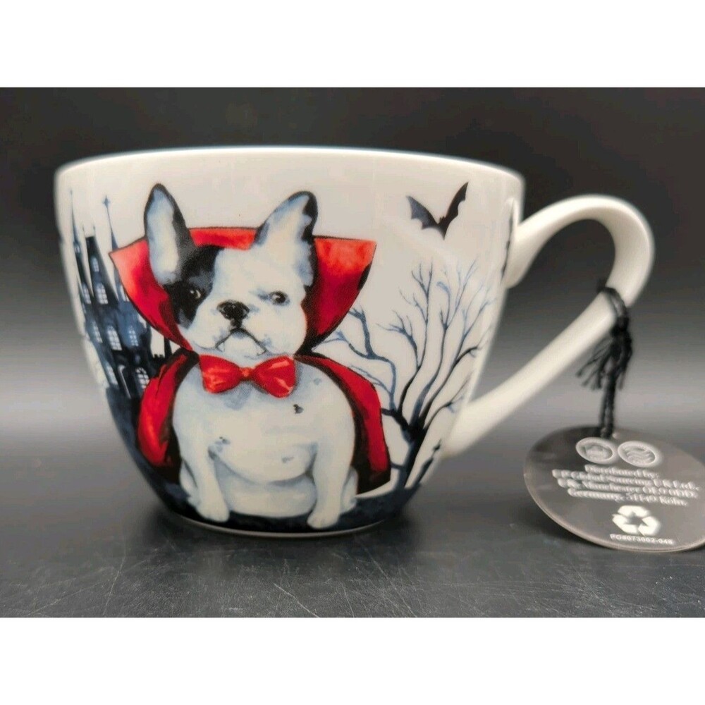 Portobello by Design 20 oz Halloween Dog Count Dogula Bone China England Mug/Cup